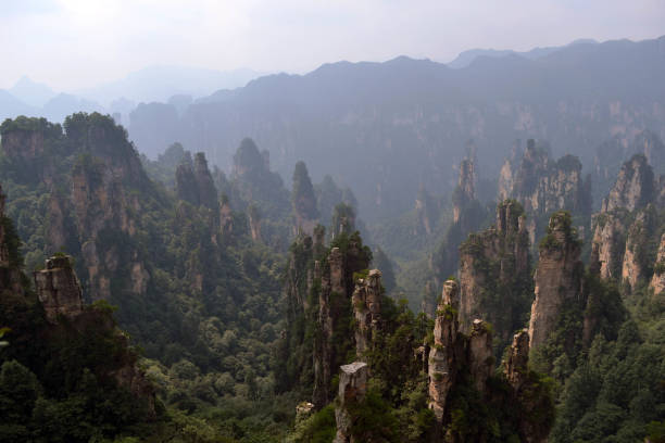 istock Rock formations around Wulingyuan Scenic Area. What a dramatic landscape! 859236360