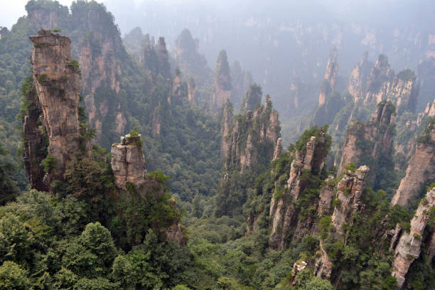 istock Rock formations around Wulingyuan Scenic Area. What a dramatic landscape! 859236412