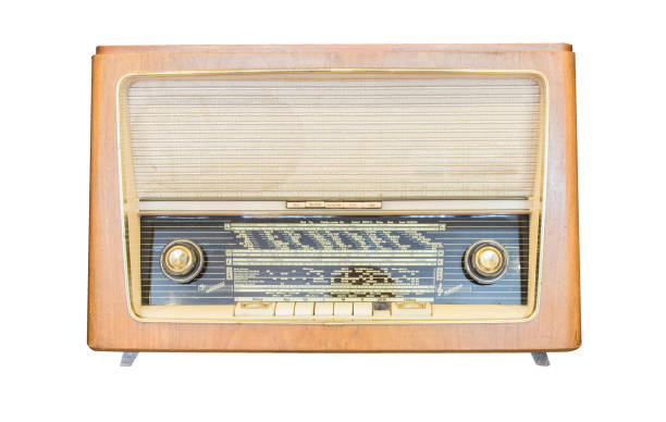 istock Old radio receiver of the last century isolate 859236534