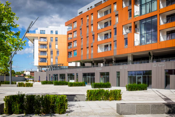 istock New modern orange housing estate 859236610