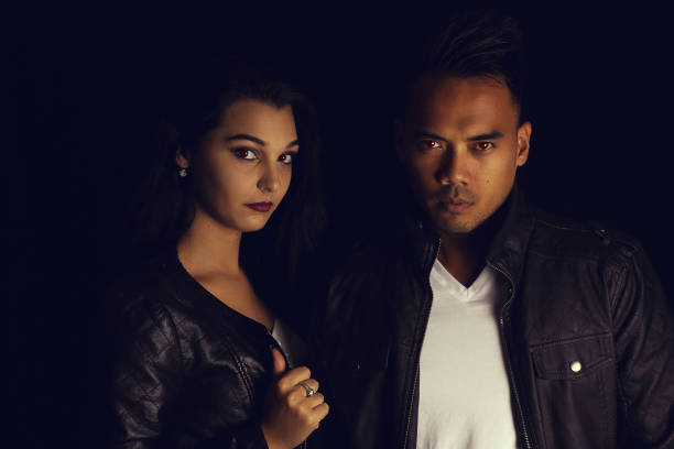 istock Beautiful man and woman vampires 859243948