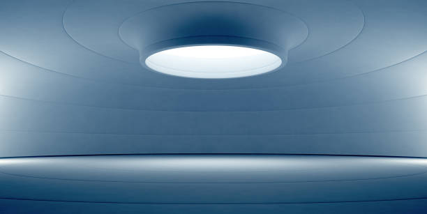 Sprinkler installed in the ceiling.