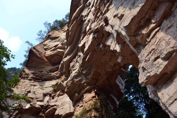 istock Rock formation, or gorges (?), that looks like an entrance gate. Found it while hiking down around the mountain 859246998