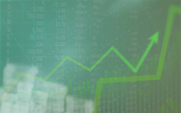 istock Abstract financial chart with graph and stack of coins in Double exposure style background 859247028