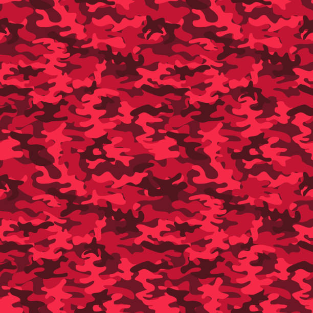 Military camo seamless pattern. Red camouflage. Military camo seamless pattern. Red camouflage. Vector background for your design. red camouflage pattern stock illustrations