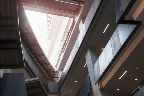 istock Interior architecture of Void that let sunlight sift through the building. 859254998