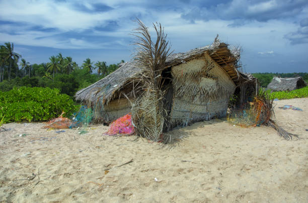 istock Fishing hut on the beach 859258880