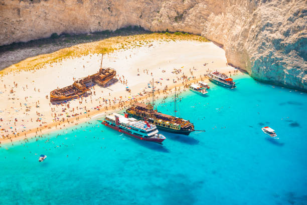 istock Shipwreck beach on Zakynthos island in Greece 859270420