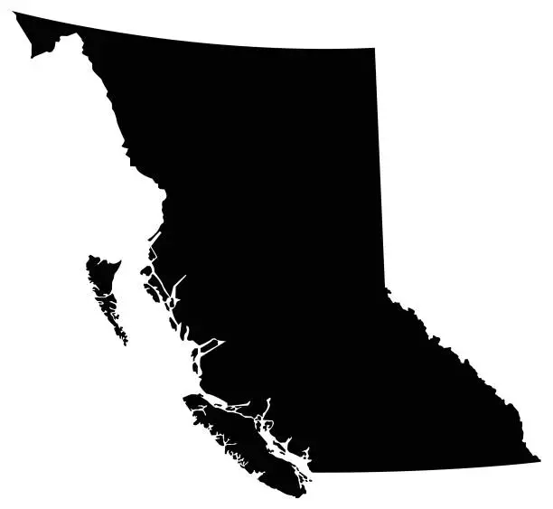 Vector illustration of British Columbia map