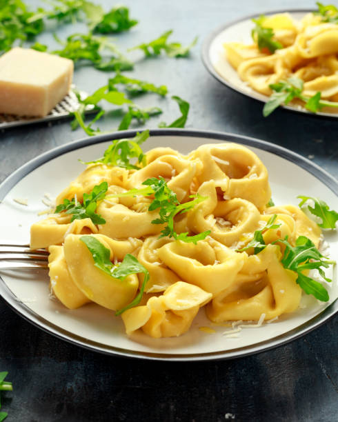 istock Ravioli with Parmesan and wild rocket on plate 859285042