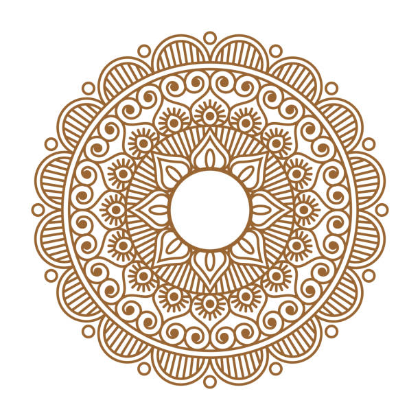 ilustrações de stock, clip art, desenhos animados e ícones de indian henna mehendi ornament - mandala circle hinduism pattern