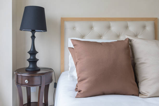 istock set of brown pillows on bed in classic bedroom 859292104
