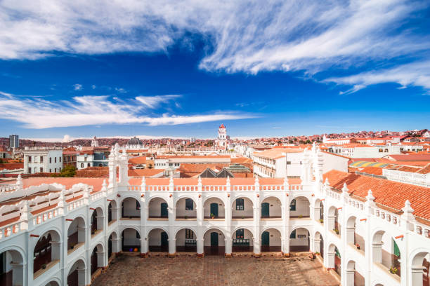 Cityscape of Sucre and San Felipe Neri in Bolivia View on cityscape of Sucre and San Felipe Neri in Bolivia bolivia photos stock pictures, royalty-free photos & images