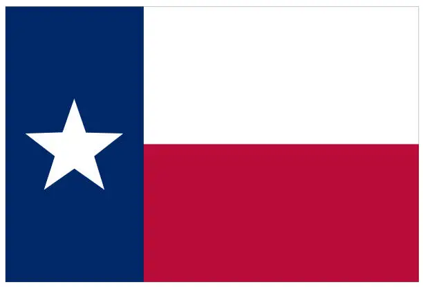 Vector illustration of Texas flag