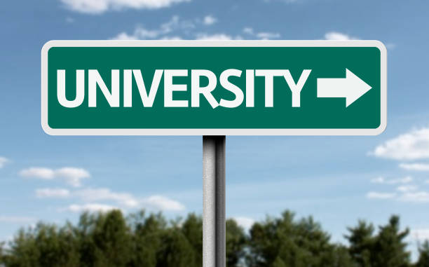 istock University road sign 859296672