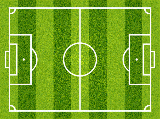 ilustrações, clipart, desenhos animados e ícones de futebol, campo de futebol. vector - central europe illustrations