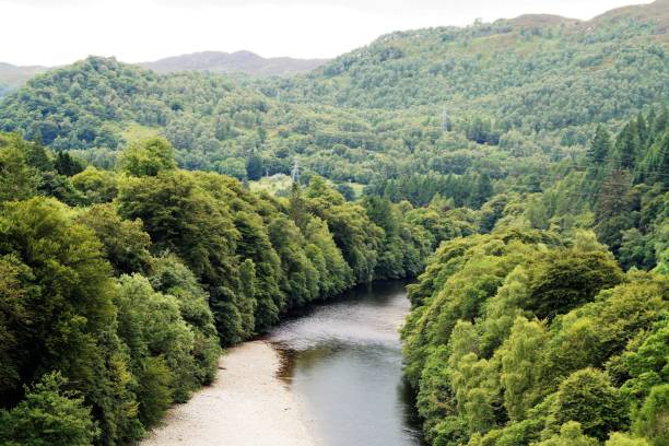 rivière dans le parc national des cairngorms, ecosse, royaume-uni, europe - aviemore photos et images de collection