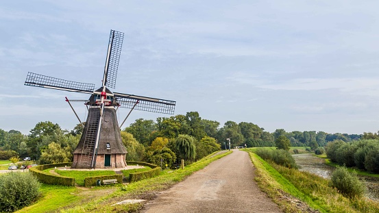 Traditional windmill in Waardenburg, Gelderland, the Netherlands