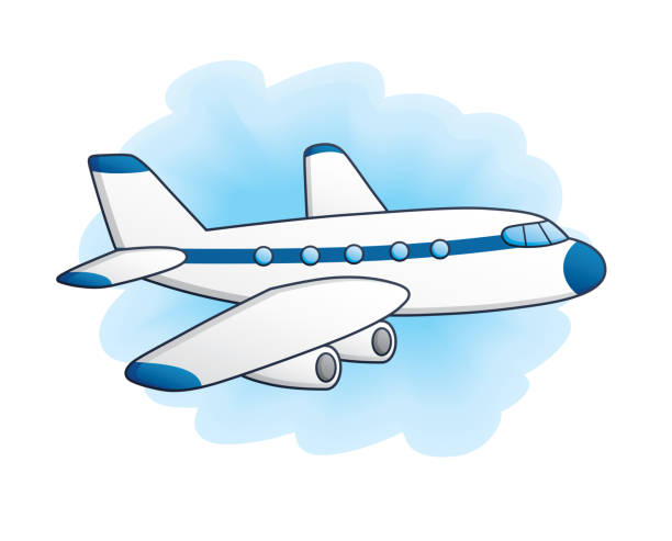 ilustraciones, imágenes clip art, dibujos animados e iconos de stock de avión a reacción blanca. - freight liner