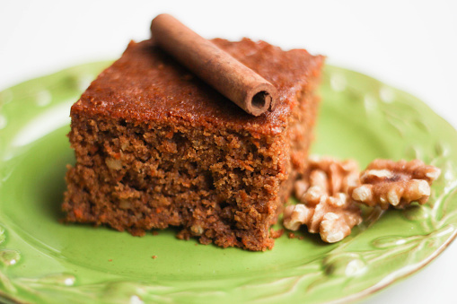 Macro of cinnamon cake