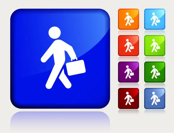 Vector illustration of Businessman walking icon