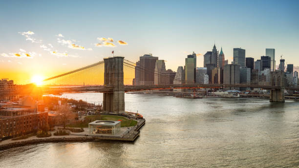 istock Brooklyn bridge and Manhattan at sunset 859303580
