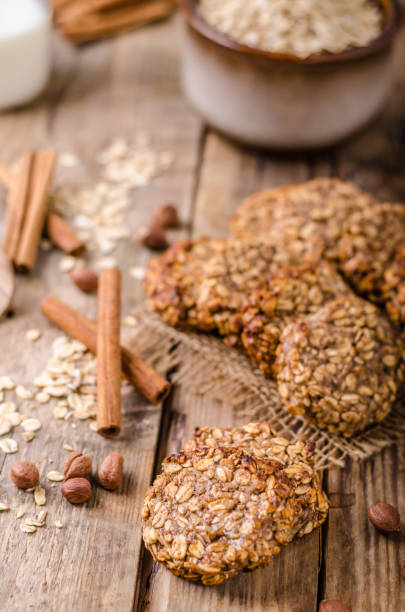 istock Oatmeal cookies with banana and cinnamon 859307806