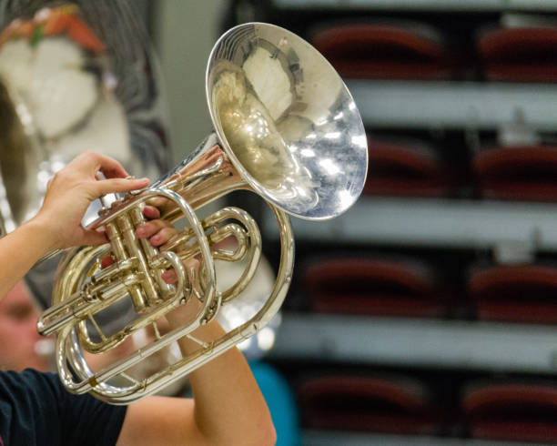 istock hands of a musician playing a mellophone 859315026