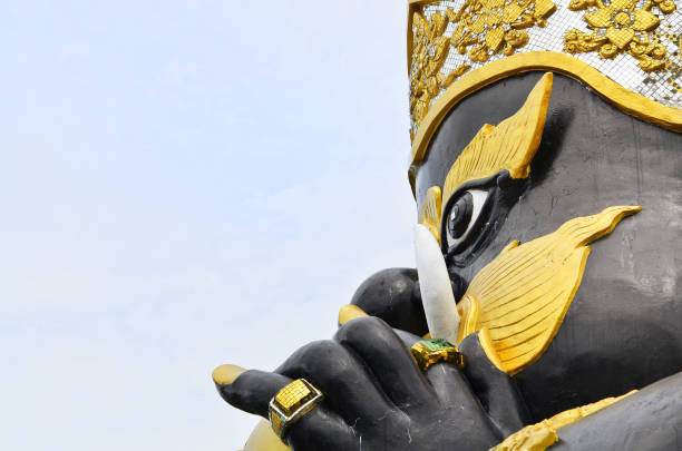CHACHOENGSAO, THAILAND - SEPTEMBER 17, 2017 : Rahu statue at Saman Rattanaram temple