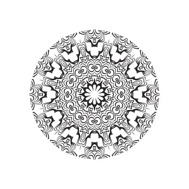 Vector illustration of geometric mandALA DESIGN. vector illustration. black color