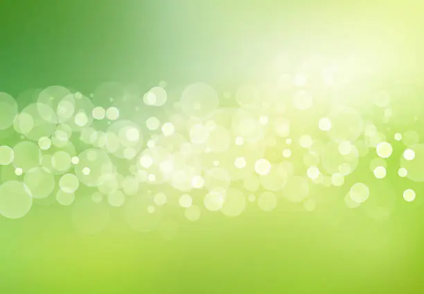 Vector illustration of Abstract blurred soft focus bokeh of bright green color background concept, copy space, Vector