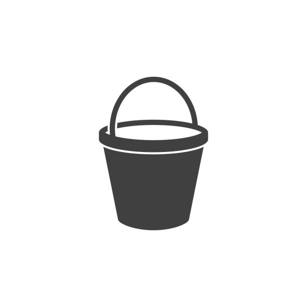 bucket icon on the white background bucket icon bucket stock illustrations