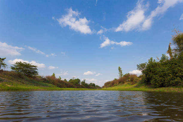 istock Mekong river, sky and green grass 859340370