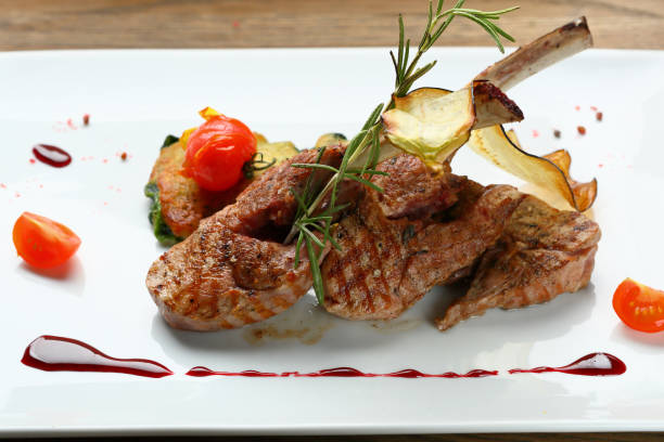 stek - rack of lamb chop cutlet food zdjęcia i obrazy z banku zdjęć