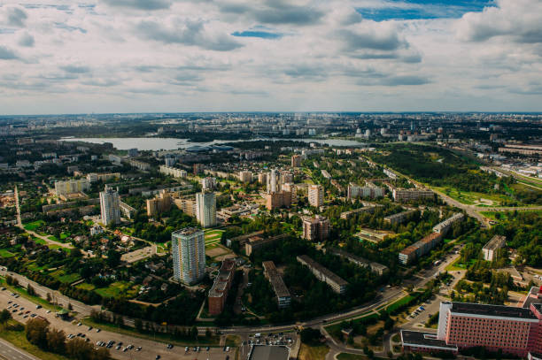 istock Nature in Belarus. View from helicopter, Minsk 859345826