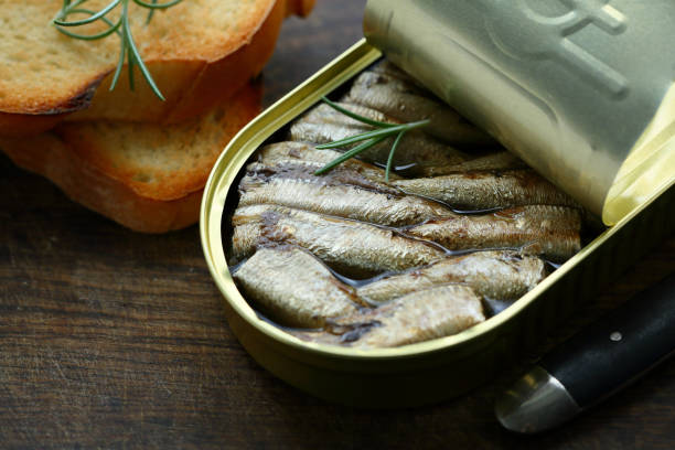 istock Canned sprats, food closeup 859346774