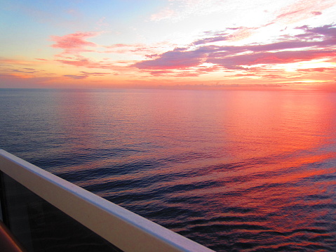 An enjoyable view of our beautiful sun setting from a cruise ship