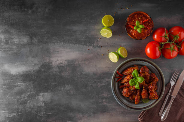 istock Chicken wings hot sauce 859357508