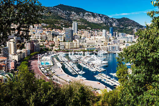 Monaco, Europe, Monte Carlo, Cityscape, Mediterranean Sea, Building Exterior, Bay Of Water, Aerial View,Tourboat, Tourism, Travel Destinations
