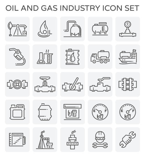 öl-gas-symbol - distillation tower stock-grafiken, -clipart, -cartoons und -symbole