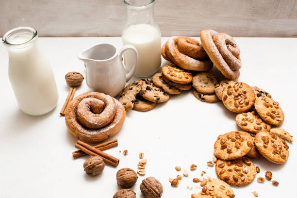 istock Culinary background of pastry organic breakfast 859368188
