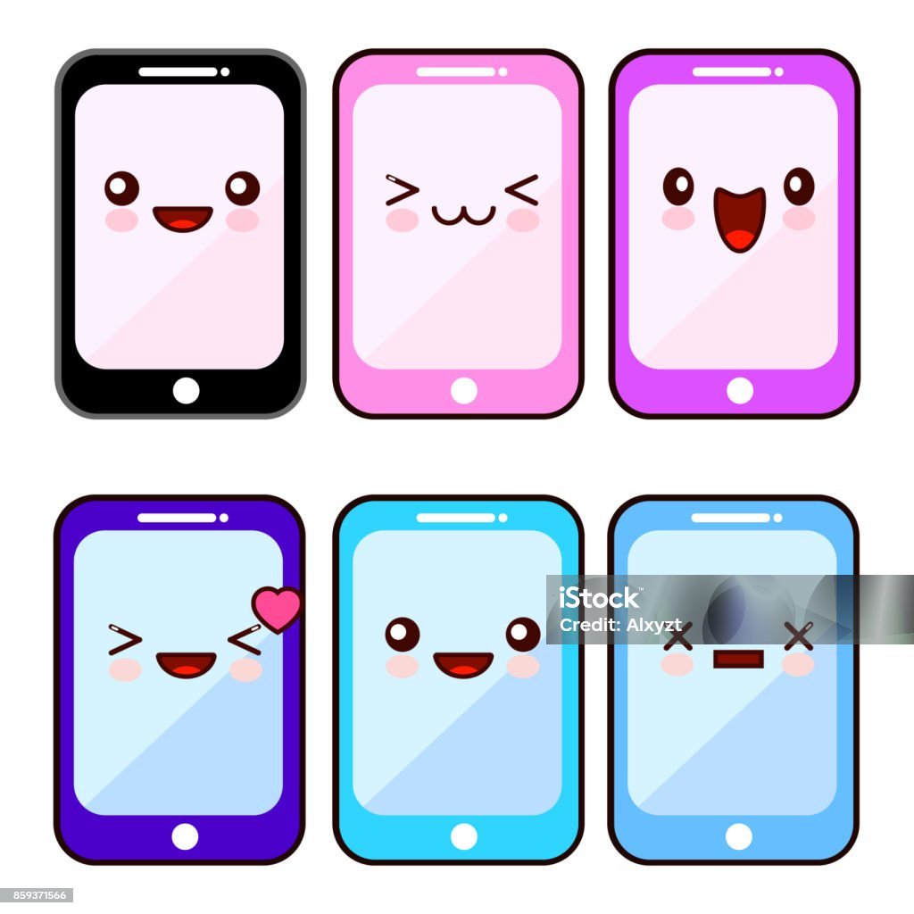 Ilustración de Teléfono Inteligente Feliz Conjunto Kawaii Dibujos Animados Teléfono Celular Móvil Con Cara Feliz Dispositivo De Teléfono Para La Comunicación Diseño Vector Plano y más Vectores Libres de Derechos de Teléfono - Ilustración de Teléfono Inteligente Feliz Conjunto Kawaii Dibujos Animados Teléfono Celular Móvil Con Cara Feliz Dispositivo De Teléfono Para La Comunicación Diseño Vector Plano y más Vectores Libres de Derechos de Teléfono -