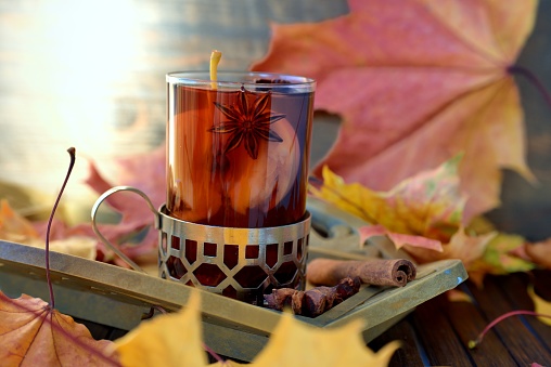 Hot drink with rose hips, аpple, anise, and cinnamon
