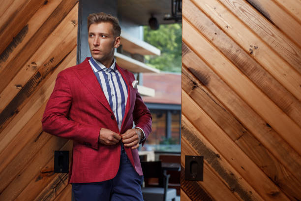 istock Trendy man in bright suit 859396102