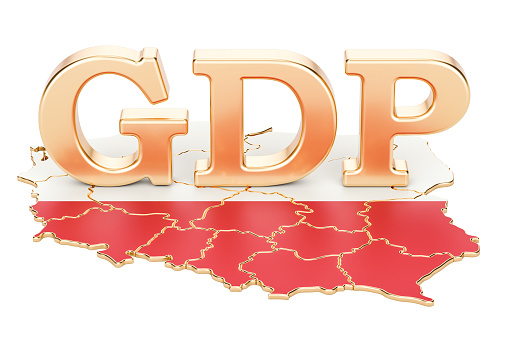 gross domestic product GDP of Poland concept, 3D rendering isolated on white background