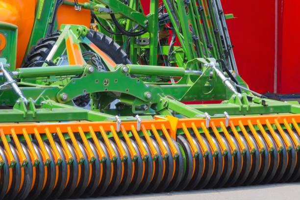 istock Fragment of an agricultural harvester for field work 859407154