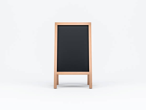 istock Wooden Menu Black Board Mockup, easel,  3d rendering 859407512