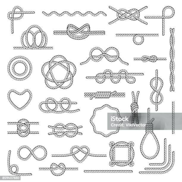 Nautische Seil Knoten Stock Vektor Art und mehr Bilder von Seil - Seil, Knoten, Binden