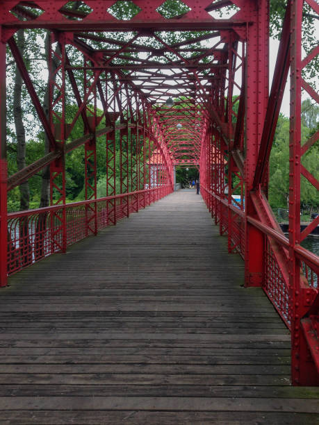 istock Red harbor brigde (Tegeler Hafenbrücke) in the Berlin district of Tegel 859410830