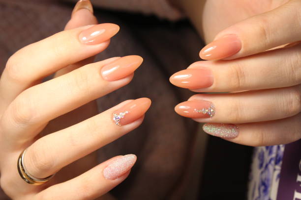 istock Manicure design of natural color 859421196